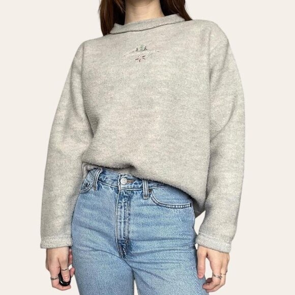 2000s vintage soft fleece embroidered Alaska pullover Medium - Picture 1 of 7